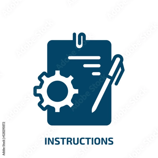 Obraz instructions vector icon. instructions, education, instruction filled icons from flat business management concept. Isolated black glyph icon, vector illustration symbol element for web design and
