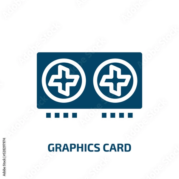 Fototapeta graphics card vector icon. graphics card, card, business filled icons from flat hardware concept. Isolated black glyph icon, vector illustration symbol element for web design and mobile apps