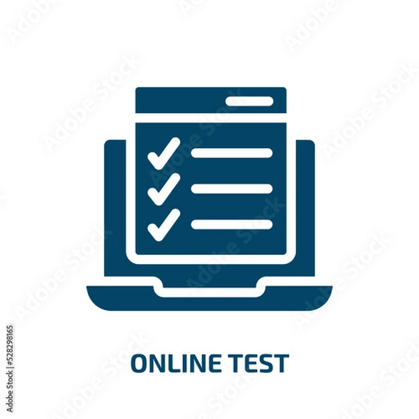 Fototapeta online test vector icon. online test, test, computer filled icons from flat online learning concept. Isolated black glyph icon, vector illustration symbol element for web design and mobile apps