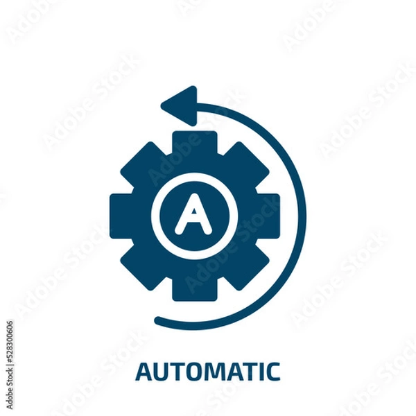 Fototapeta automatic vector icon. automatic, technology, service filled icons from flat driving school concept. Isolated black glyph icon, vector illustration symbol element for web design and mobile apps