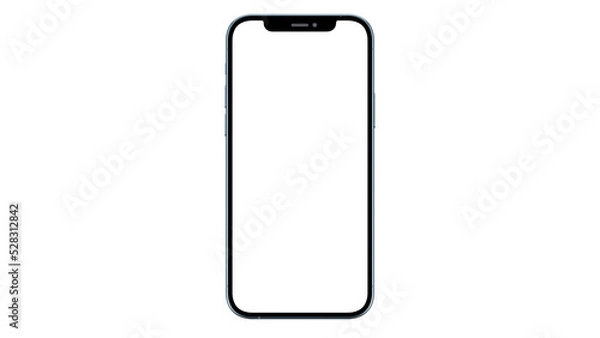 Obraz iPhone 12 pro / pro max mockup. Background and screen PNG. Pacific Blue color.