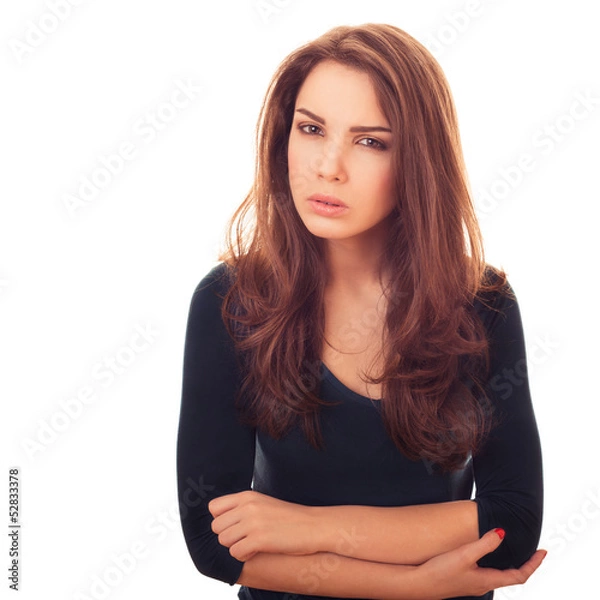 Obraz woman looks with suspicious