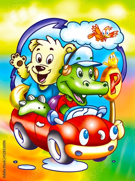 Obraz cute cartoon animals