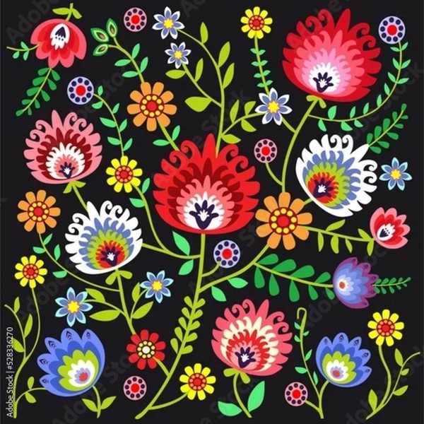 Obraz Illustration flower design pattern wallpaper
