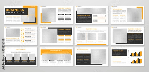 Fototapeta business presentation editable layout design with minimalist style use for annual report