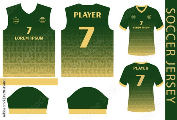 Obraz soccer jersey design template with pattern and mocku