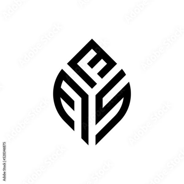 Obraz Initial letter FFS abstract leaf logo design symbol