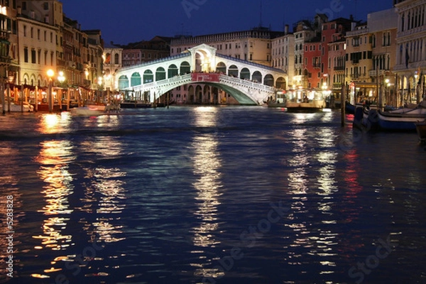 Obraz La nuit sur le pont du rialto 