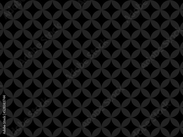 Fototapeta 黒い和柄背景　七宝柄