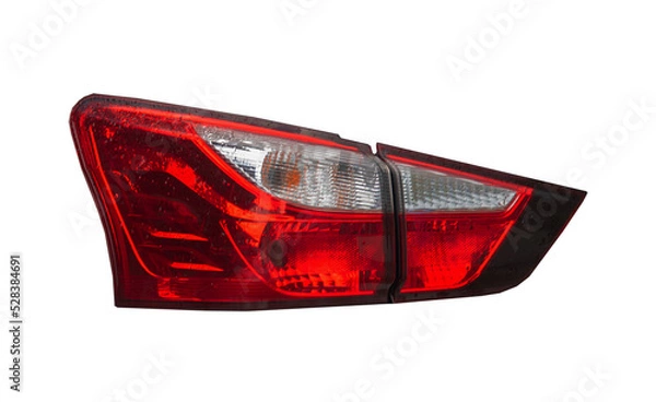 Fototapeta Car tail light, led system technology Isolated from the background white background clipingpart