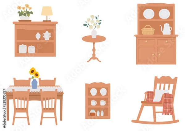 Obraz カントリーテイストな家具のセット