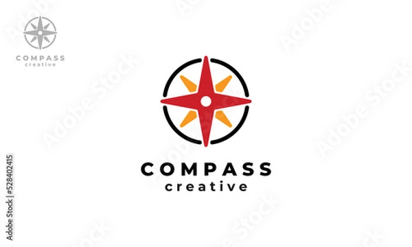 Fototapeta Compass Logo Design Template With Creative Concept