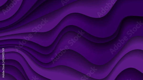 Fototapeta Dark violet paper waves abstract design