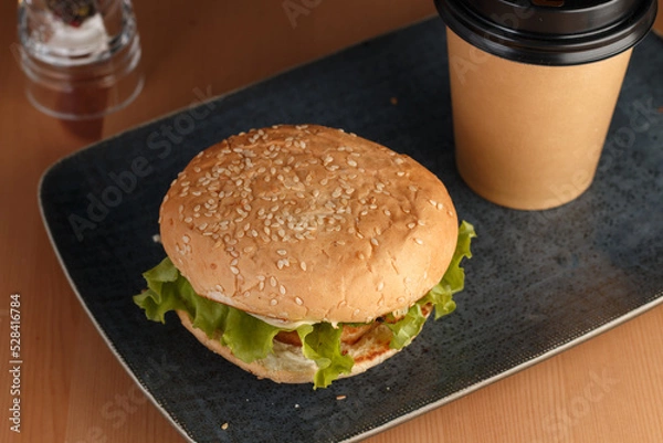 Obraz burger with salad