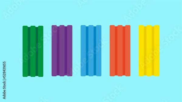 Obraz Pieces of colorful plasticine, illustration, vector