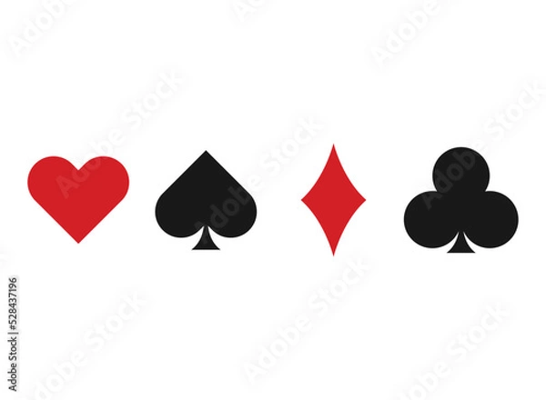 Obraz Vector Playing Card Suit Icon Symbol Set. Vector illustration.