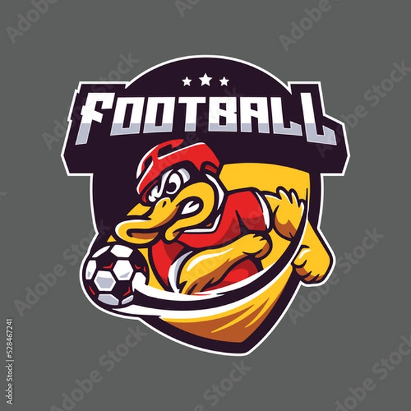 Fototapeta illustration of football logos with duck characters.