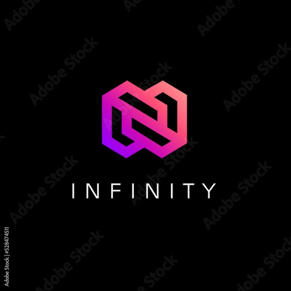 Fototapeta Vector logo design template for business. Infinity symbol.