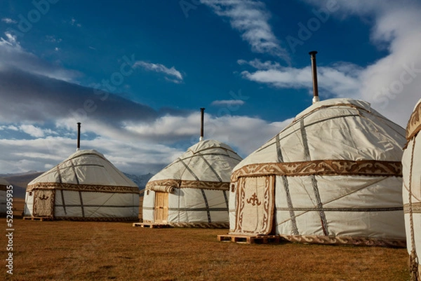 Obraz Yurts in the steppes of Kyrgyzstan