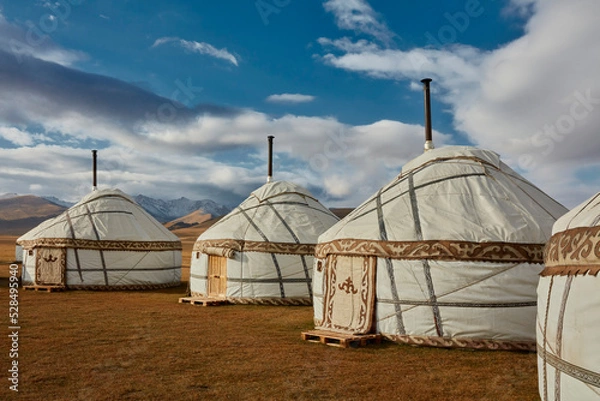 Obraz Yurts in the steppes of Kyrgyzstan