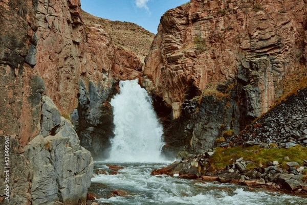 Obraz Mountain waterfall in Tien Shan