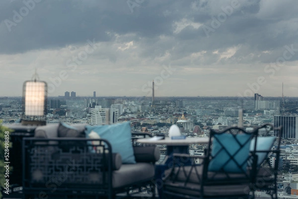 Obraz Bangkok city scape view from beautiful Bhumibol Bridge
