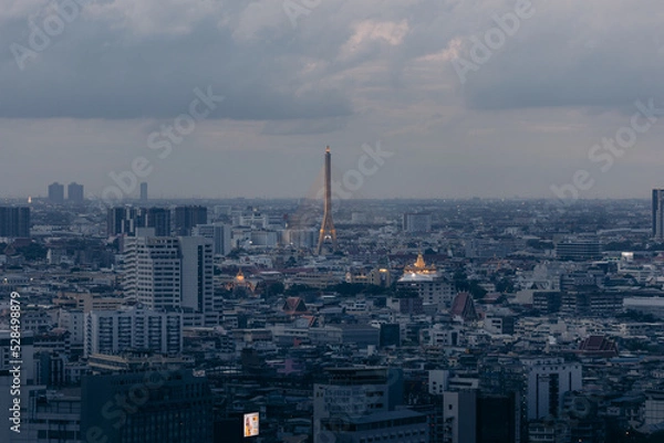 Obraz Bangkok city scape view from beautiful Bhumibol Bridge