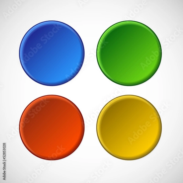 Fototapeta Vector blank badge template illustration in four colors