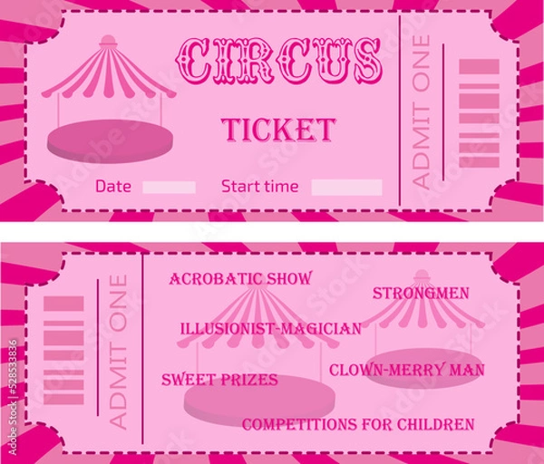 Obraz circus ticket in pink