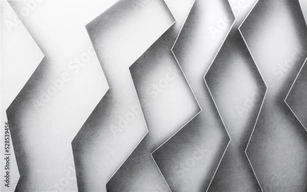 Obraz Abstract with zig zag shapes isolated on white