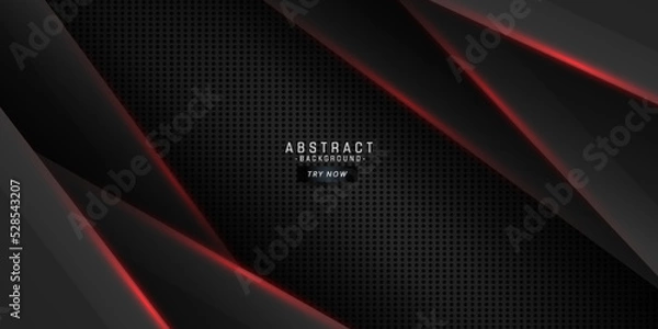 Fototapeta abstract gray and black with red light. simple pattern on dark gradient. cool design with shadow and shine . soft tech background. sleek clean.Eps10 vector