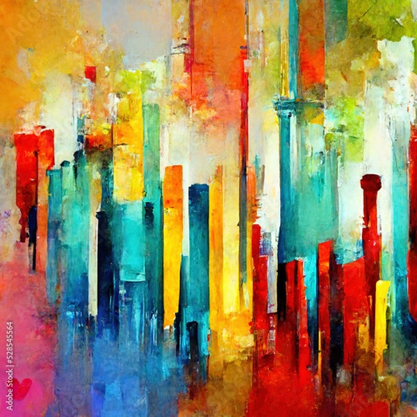 Obraz Hand drawn abstract artistic background. Oil painting on canvas. Colorful art, Modern Art. Smears