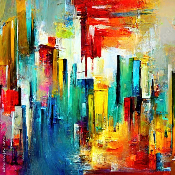 Obraz Hand drawn abstract artistic background. Oil painting on canvas. Colorful art, Modern Art. Smears