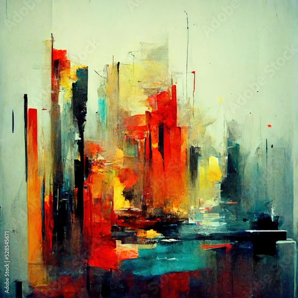Obraz Hand drawn abstract artistic background. Oil painting on canvas. Colorful art, Modern Art. Smears