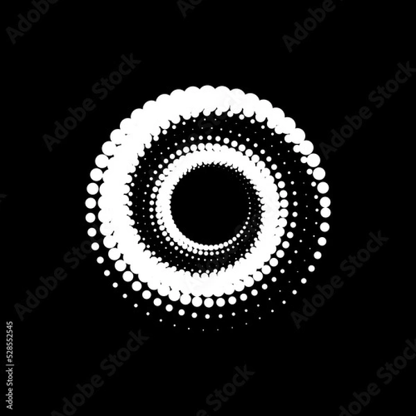 Fototapeta Dot circle logo halftone background. Vector illustration.	