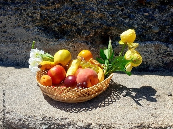 Obraz easter eggs and flowers