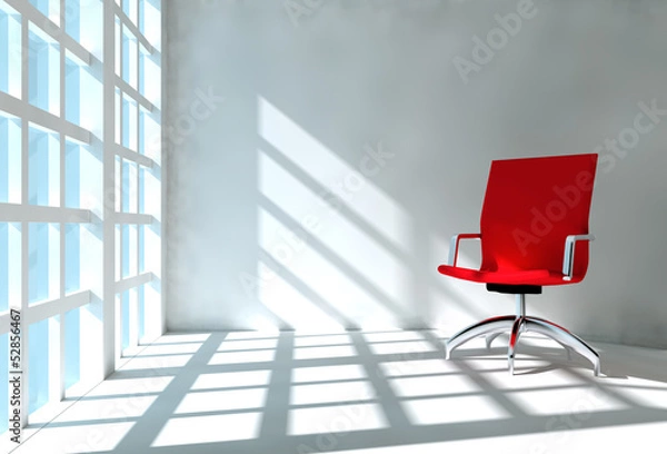 Obraz 3D sunlight and red chair