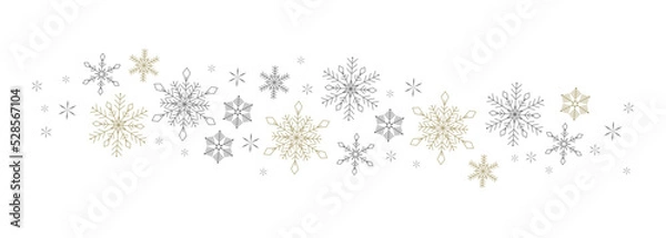 Fototapeta Simple vector snowflakes banner