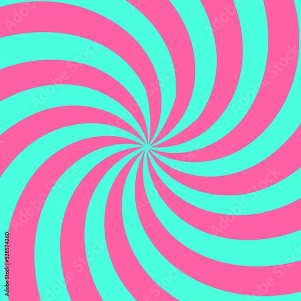 Fototapeta Vector trendy funny abstract retro 60s, 70s hippie card in pop art comics style. Background with curves for flyer template, art print, poster, paper, textile, cover, fabric