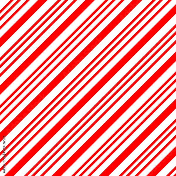Fototapeta Vector candy cane patterns. Red stripes. Decor for the holidays.