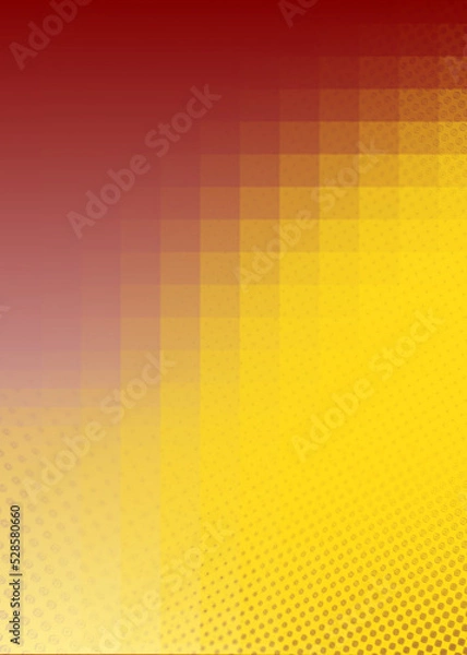 Fototapeta Halftone background design with yellow dots on maroon. gradient abstract banner template..