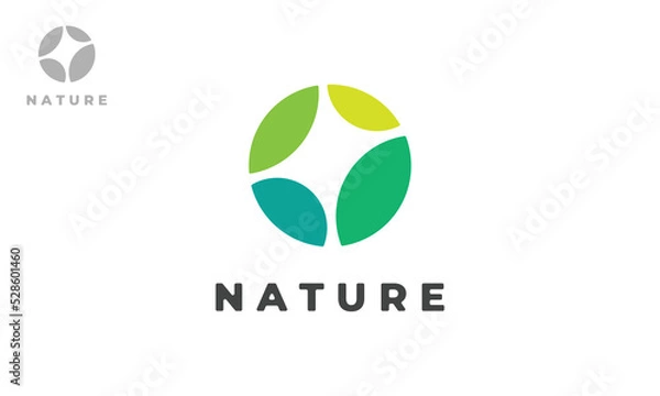 Fototapeta Nature Logo Design Template With Minimalist Concept