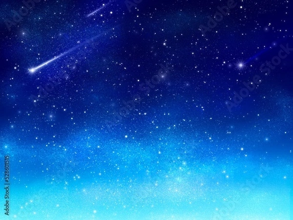 Obraz 夜空の流れ星　背景素材