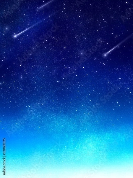 Fototapeta 夜空の流れ星　背景素材