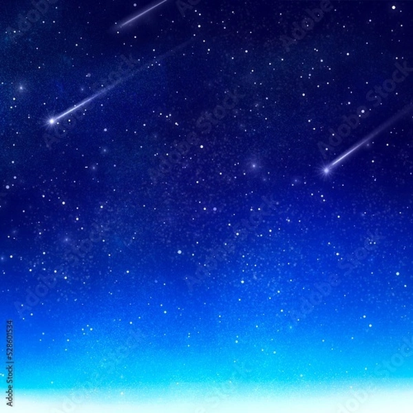 Fototapeta 夜空の流れ星　背景素材