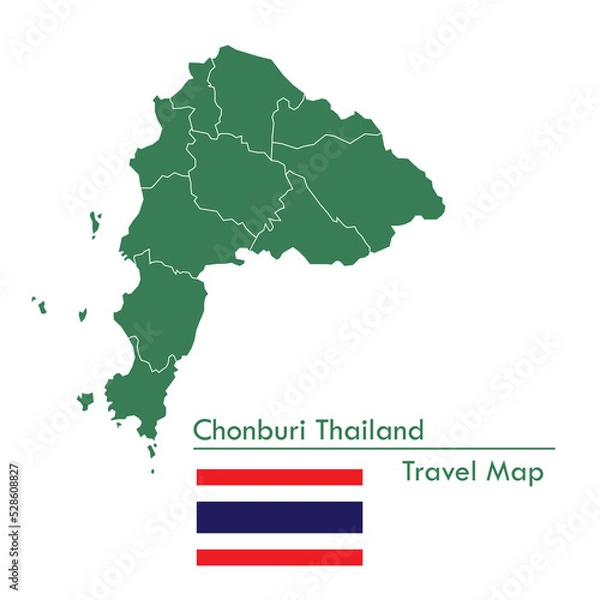 Obraz Green Map Chonburi is one of the provinces of Thailand