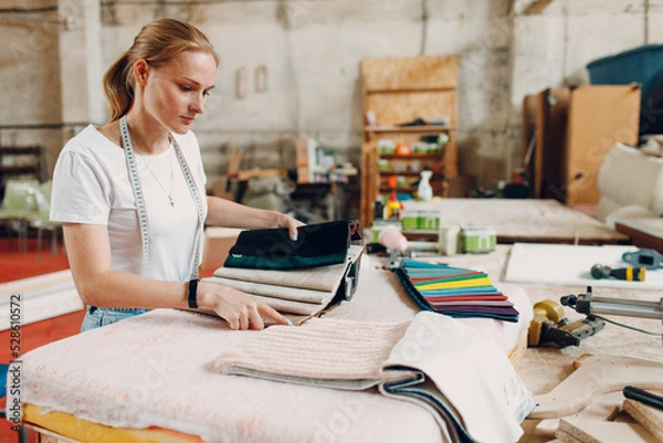 Fototapeta Furniture Upholstery and Manufacture fabric cloth Renovation Samples choice