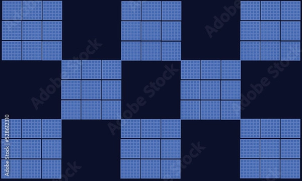 Fototapeta checkerboard vector image on blue background