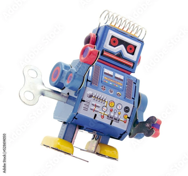 Obraz little retro robot toy transparent