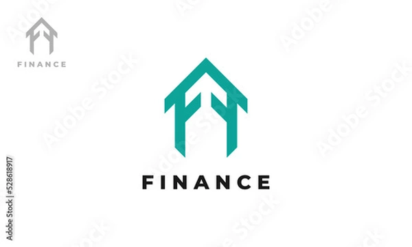 Fototapeta Finance Logo Design With Minimalist Concept, Vector Template